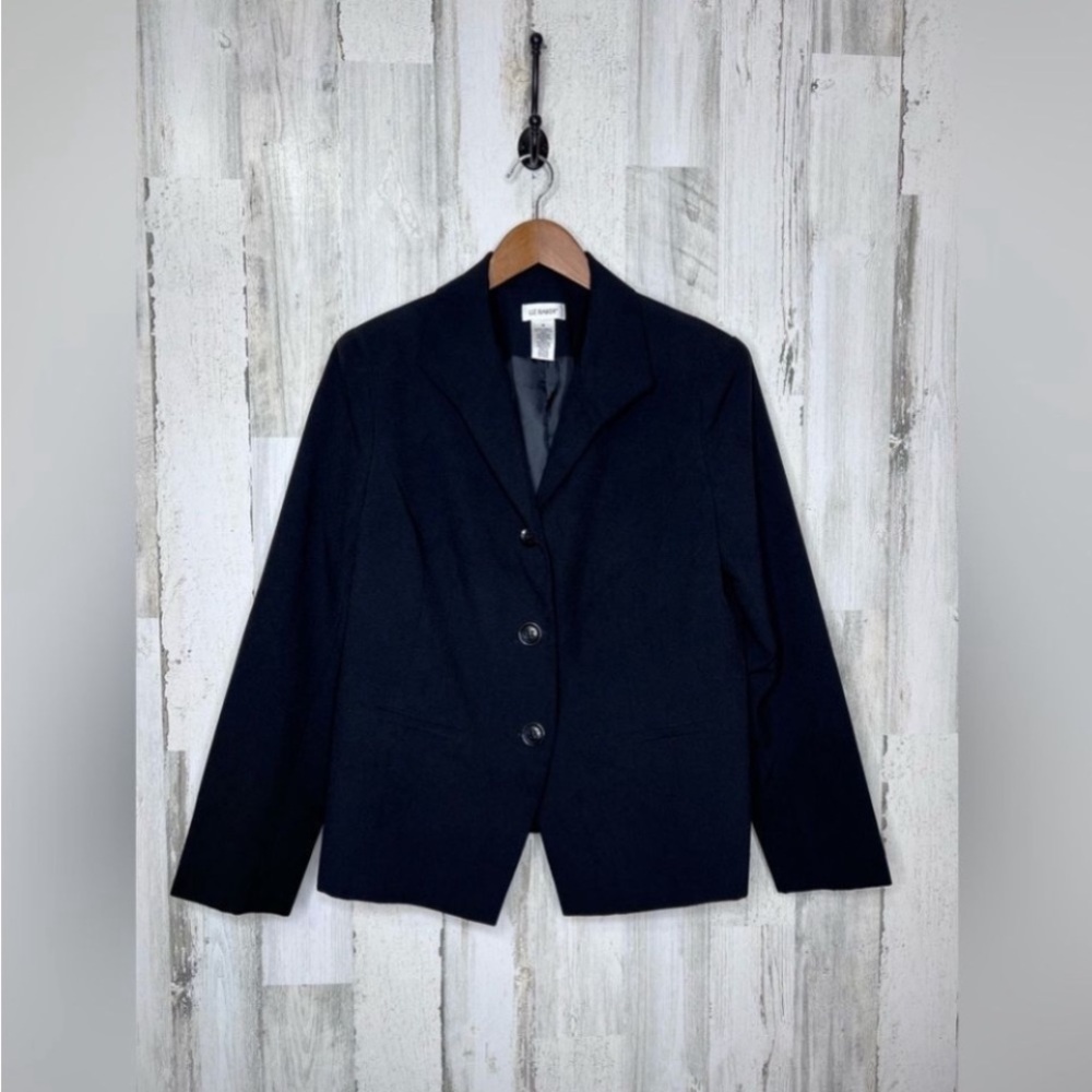 Liz Baker Women's Long Sleeve Three Button Blazer Black Size 12